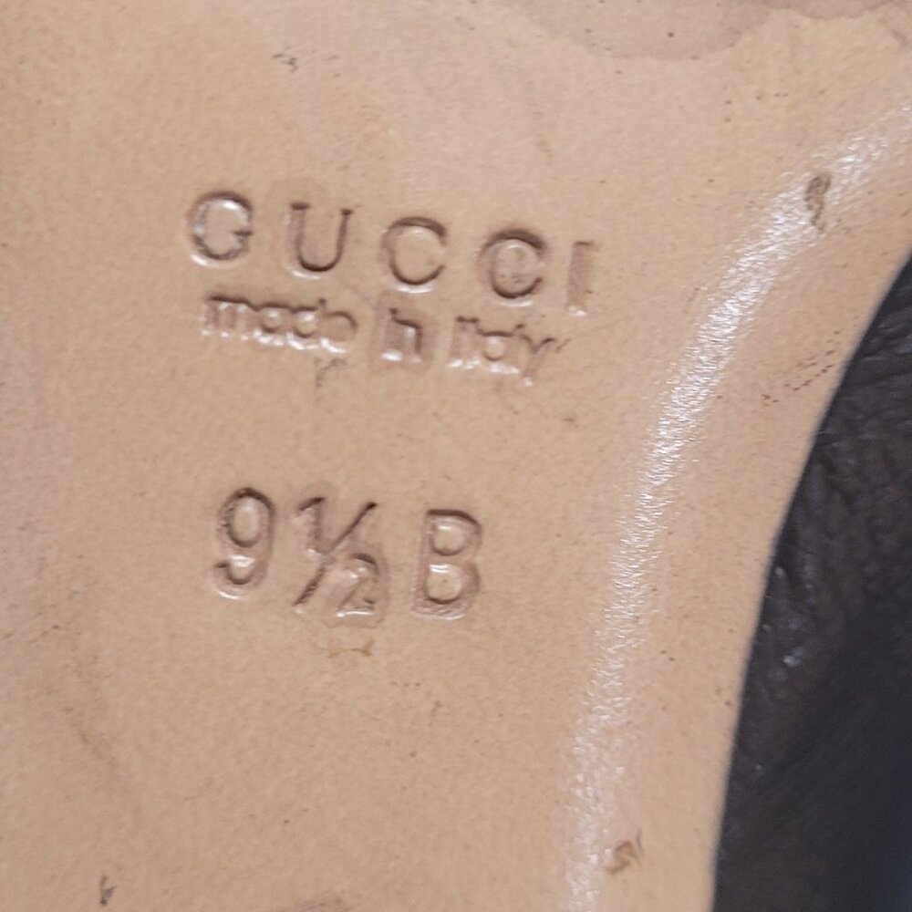 Gucci Black & Silver Leather Low Heels 9.5 - Picture 3 of 7